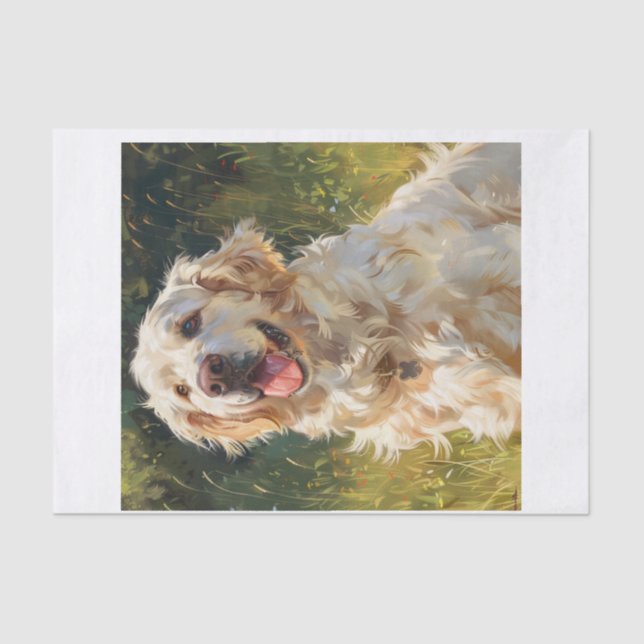 Papel De Seda Ouro Inglês Retriever12 (Frente )