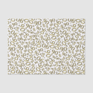 Papel De Seda ouro legal e branco do teste padrão do número do