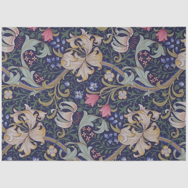 Papel De Seda Ouro Lily, William Morris (Frente )