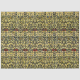 Papel De Seda Ouro Padrão do Morris Vintage 1890 Tulip & Rosa