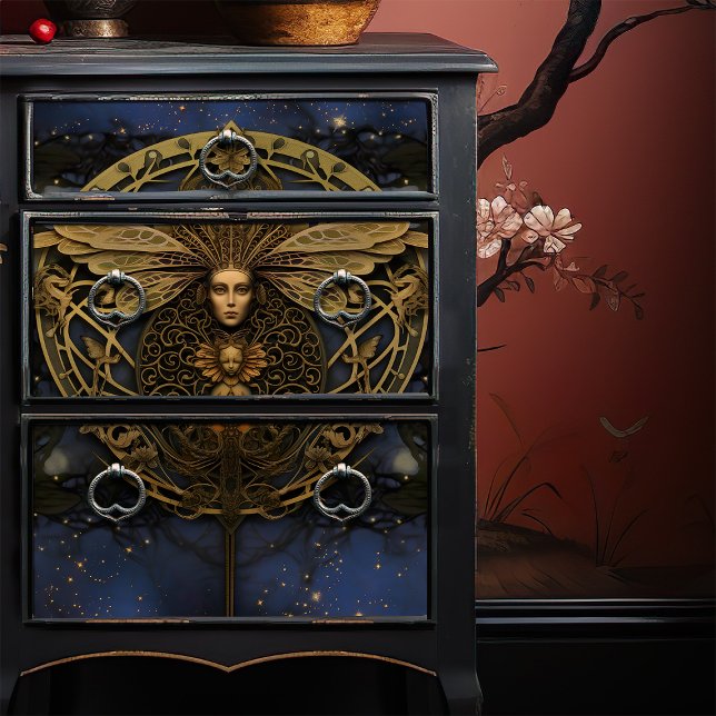 Papel De Seda Ouro Queen Bee Steampunk Art Nouveau (Criador carregado)