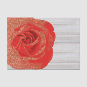 Papel De Seda Ouro Vermelho Brilho Rosa Madeira Branca Charmosa