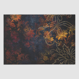 Papel De Seda Ouro Vintage Floral Grunge Damask