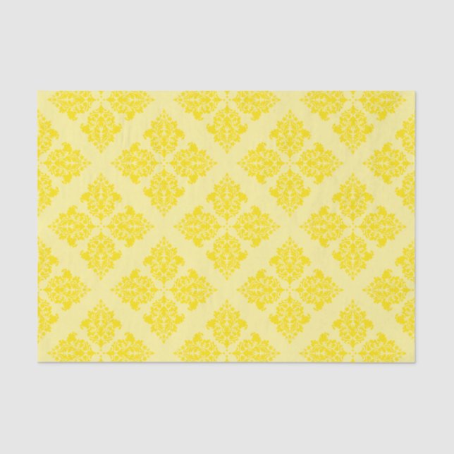 Papel De Seda Ouro Yellow Marroquino Damask (Frente )