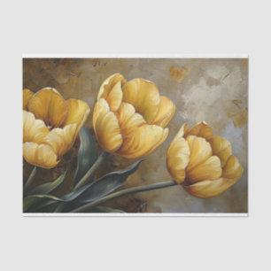 Papel De Seda Ouro Yellow Tulips Oil Painting
