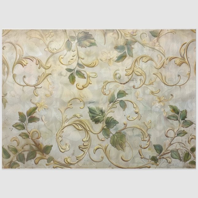 Papel De Seda Ouros e Folhas (Frente )