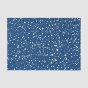 Papel De Seda ouros estrelas sobre fundo azul