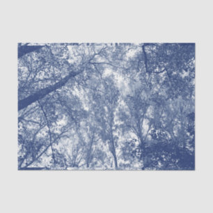 Papel De Seda Outono azul - efeito de Cyanotype