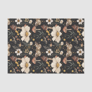 Papel De Seda Outono Cogumelo e Flores caem na despocha