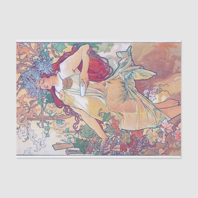 Papel De Seda Outono (Quatro Assentos), Alphonse Mucha (Frente )