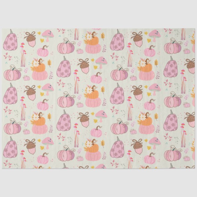Papel De Seda Outono Rosa (Frente )