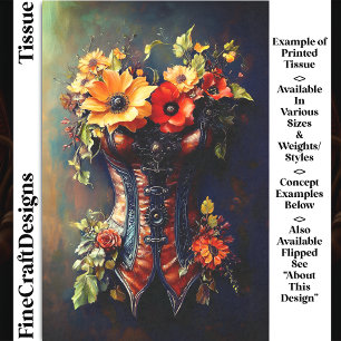 Papel De Seda Outono Steampunk Floral Basque DF7LF Decoupage