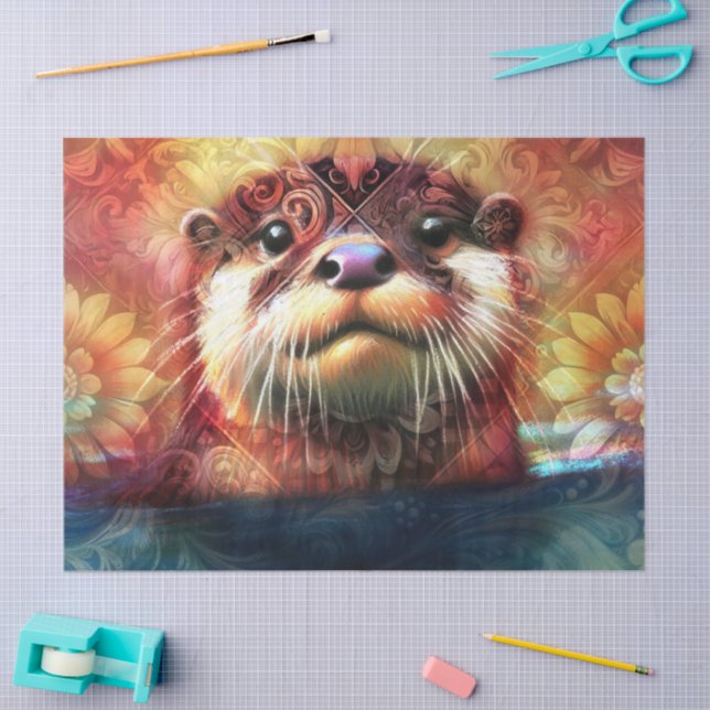 Papel De Seda Outra Dissociação de Laranja Floral Laranja Laranj (Arte )