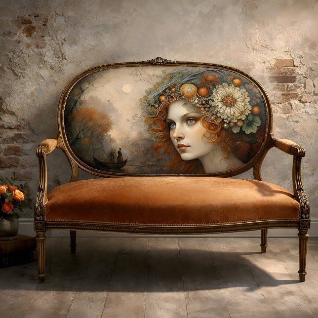 Papel De Seda Ouumn Fairy Queen River Fantasy (Autumn Fairy Queen Mystical Fantasy Decoupage Tissue Paper Mockup )