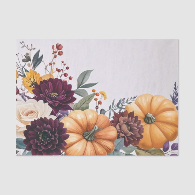 Papel De Seda Ouvest Pumpkin Floral Decoupage (Frente )