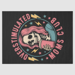 Papel De Seda Overstimulado Clube do Mães Skull Mensagem Mãe Vid