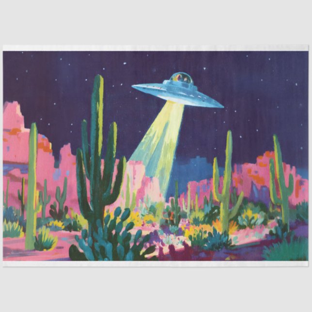 Papel De Seda OVNI de alienígena na Deserto (Frente )