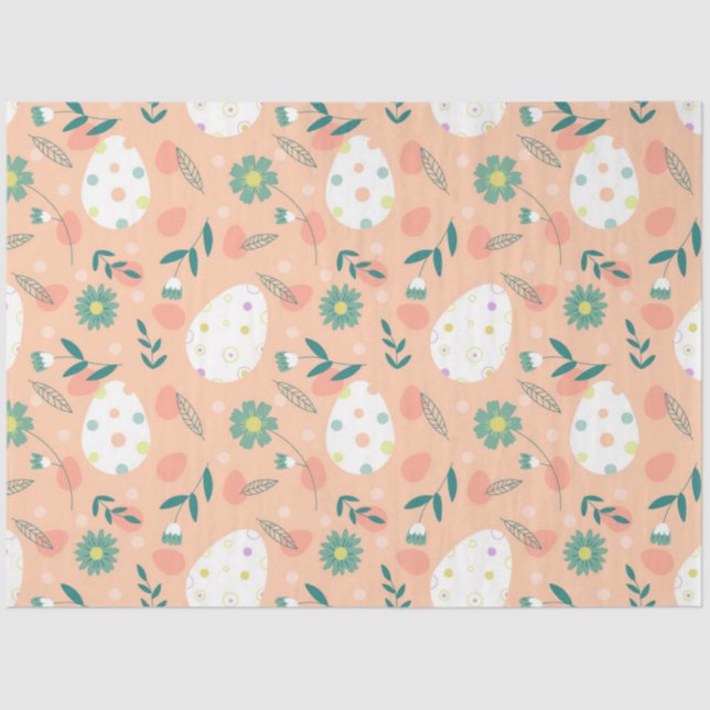 Papel De Seda Ovo de Páscoa Laranja Feliz (Frente )