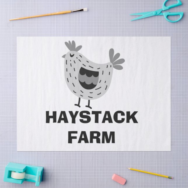 Papel De Seda Ovo personalizado com o nome da fazenda (Arte )