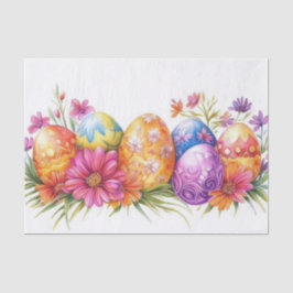 Papel De Seda Ovos de Páscoa de Coloração d'água com Flores