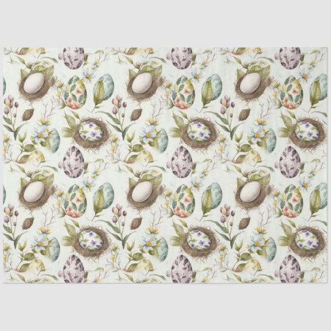 Papel De Seda Ovos de Páscoa padrão nostálgico de colheita n.o 1 (Frente )