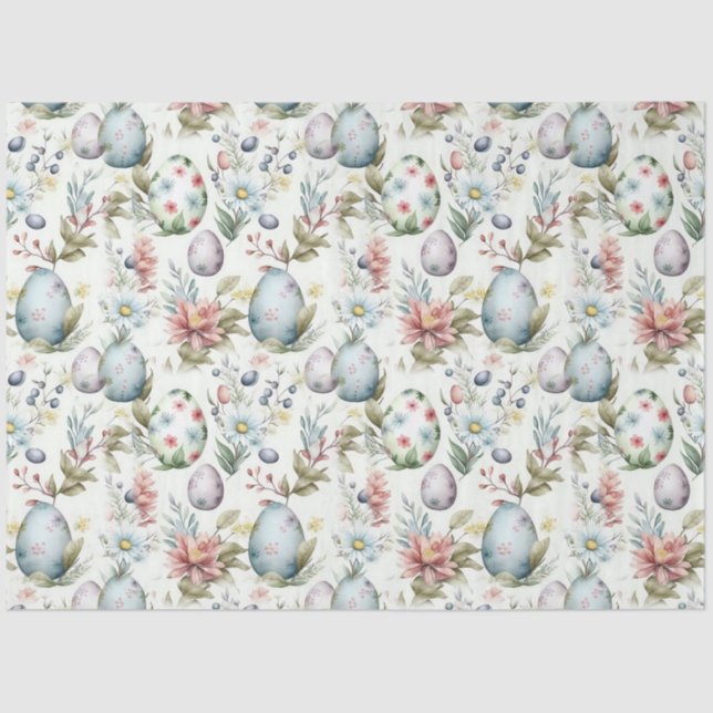 Papel De Seda Ovos de Páscoa padrão nostálgico de colheita n.o 1 (Frente )