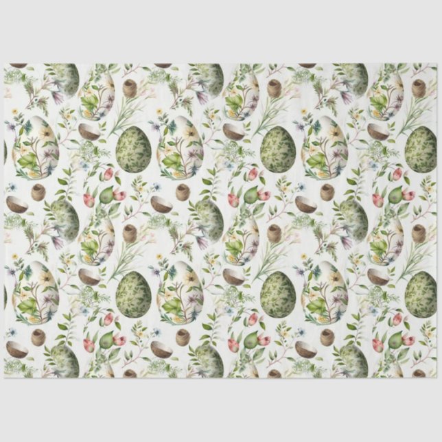 Papel De Seda Ovos de Páscoa padrão nostálgico de colheita n.o 1 (Frente )