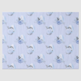 Papel De Seda Ovos e Flores Azuis na Decoupage Azul