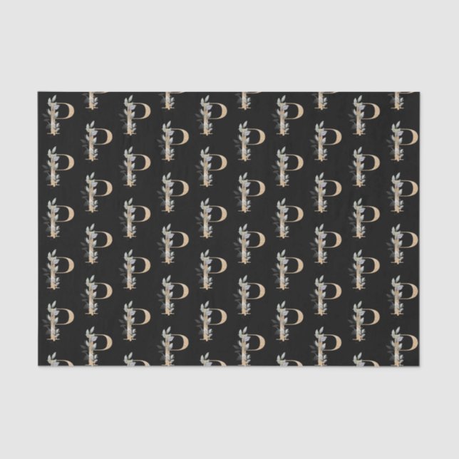 Papel De Seda P Monograma - Tecido Floral (Frente )