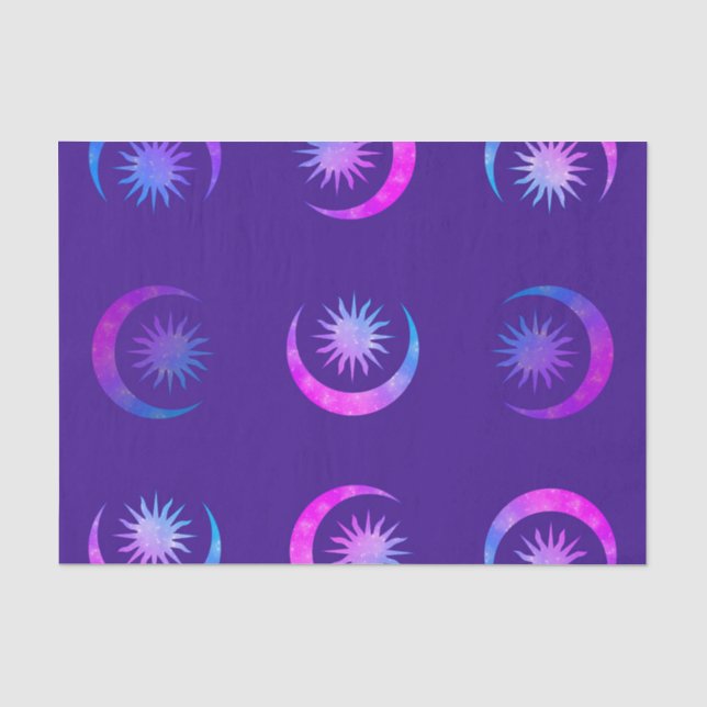 Papel De Seda Pacote de Festa Violet Indigo Purple Lua & Sol Zen (Frente )
