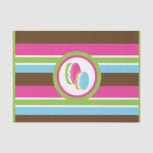 Papel De Seda Padaria Colorida Fofa Favor de Macarons Listra Div