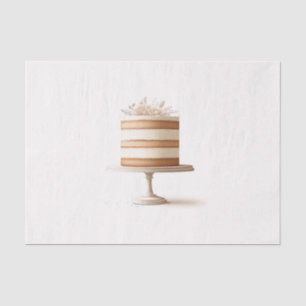 Papel De Seda Padaria de Bolo de Noiva Floral Branco Tier Elegan