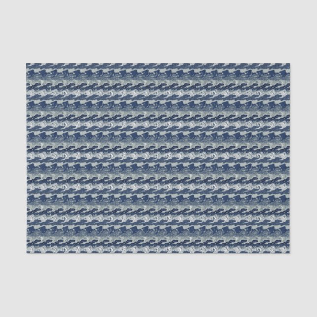 Papel De Seda Padrão Abstrato Azul Naval (Frente )