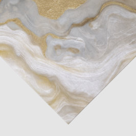 Papel De Seda Padrão Abstrato de Mármore Dourado Branco de Luxo