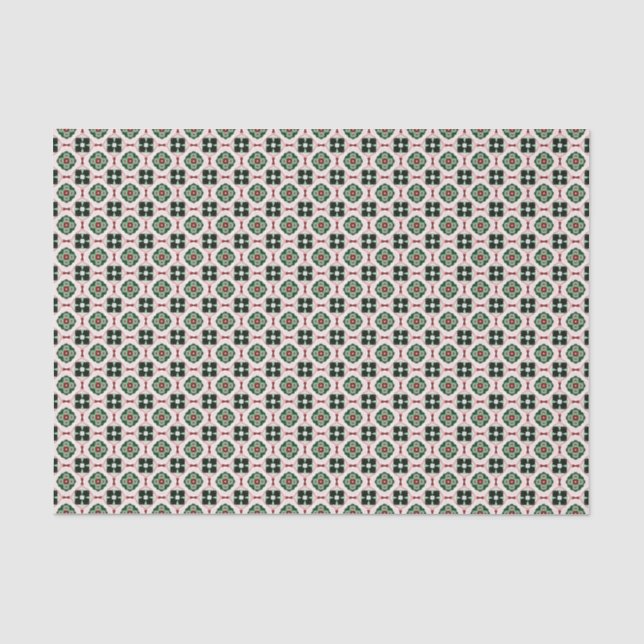Papel De Seda Padrão Abstrato de Natal Fofo Retro Boho Funky (Frente )