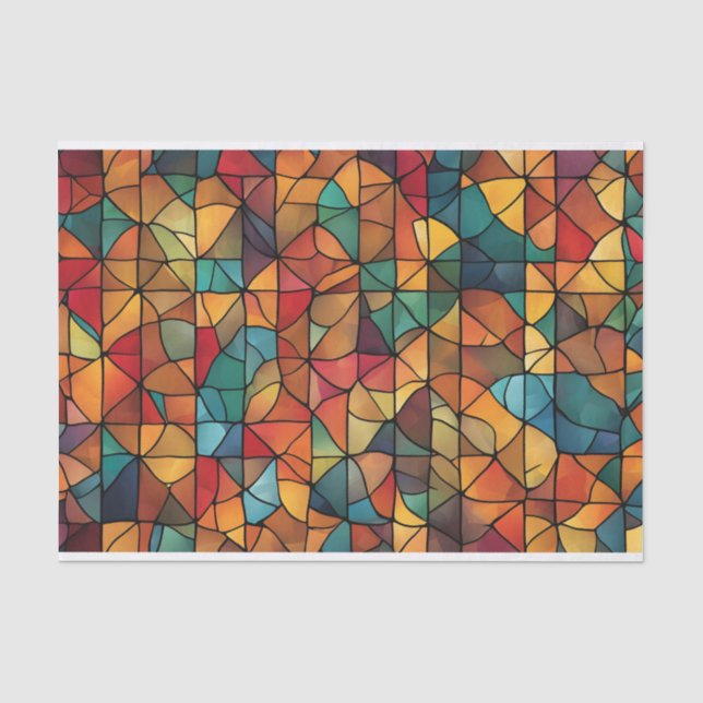 Papel De Seda Padrão abstrato Mosaico (Frente )