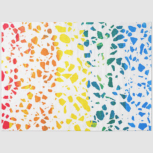 Papel De Seda Padrão abstrato Terrazzo do arco-íris colorida d