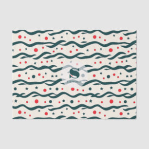 Papel De Seda Padrão abstrato Wavy Lines e formas geométricas