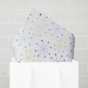 Papel De Seda Padrão Amarelo Azul de Era Atômica Moderna do Sécu