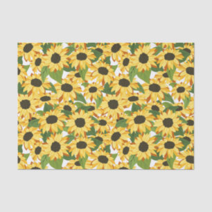 Papel De Seda Padrão Amarelo de Girassol