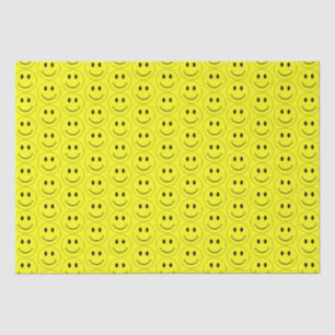 Papel De Seda Padrão Amarelo Feliz