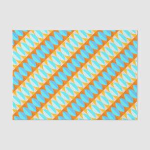 Papel De Seda Padrão Amarelo Laranja Azul Turquesa Colorido