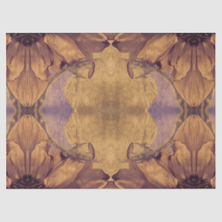 Papel De Seda Padrão Antiquado Roxo-Roxo-Sunflower Dourado