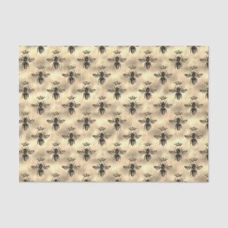 Papel De Seda Padrão Apiário da Rainha Dourada Iridescente Coroa