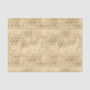 Papel De Seda Padrão Apiário Dourado de Gradiente Honeycomb Irid