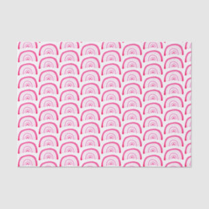 Papel De Seda Padrão Arco-Íris Rosa Brilhante