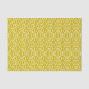 Papel De Seda Padrão Art Déco Amarelo Elegante com Motivo de Dia