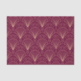 Papel De Seda padrão Art Deco com motivos de leque geométricos d