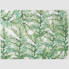 Papel De Seda Padrão Artístico de Árvore Pintada à Mão com Aquar