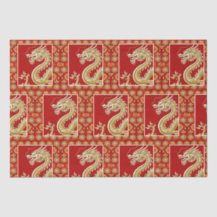 Papel De Seda Padrão asiático moderno de Ano Novo chinês feliz
